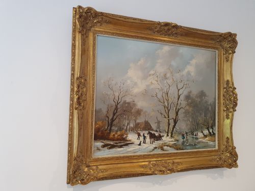 fig 1. Signed Gudrun Sibbons Old Master Style Landscape Oil Painting On Canvas c1950 65cm x 55cm