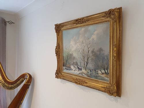 fig 2. Signed Gudrun Sibbons Old Master Style Landscape Oil Painting On Canvas c1950 65cm x 55cm