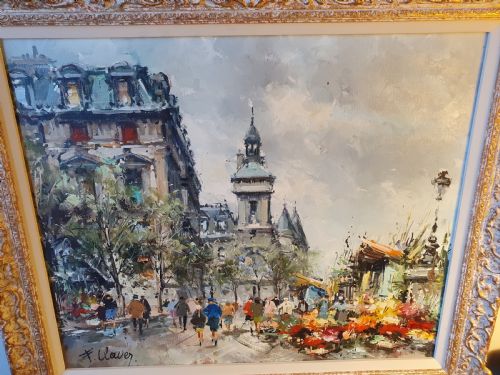 fig 1. Beautiful Francois Claver Vibrant French Oil on Canvas c1950