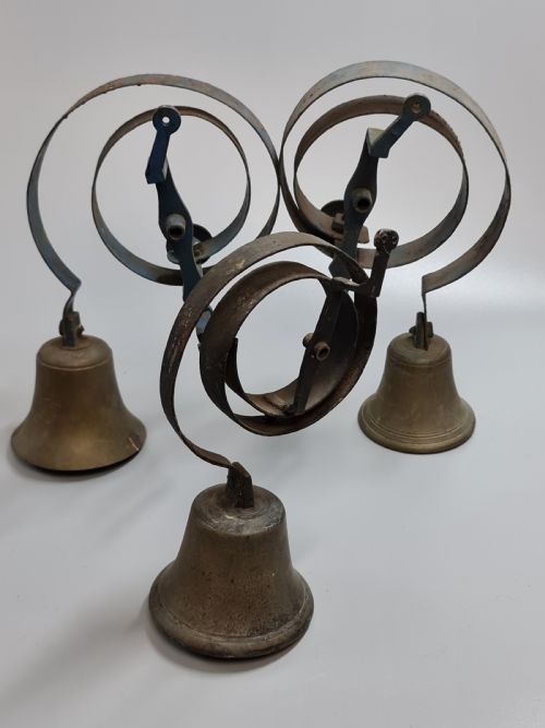 Antique Victorian / Edwardian Double Butlers / Servants Bells One Pair, One Single.