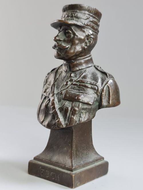 Fine Elkington & Co Bronze Bust of Marshall Foch