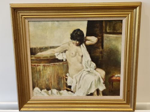 Franco Matania Nude (1922-2006) Italian/british Oil on Canvas