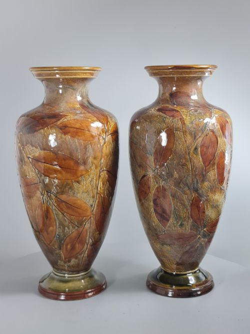 Large & Impressive Doulton Autumnal Vases