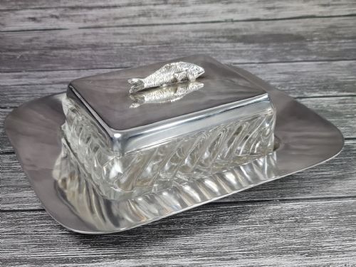 fig 1. Fabulous Antique Baccarat & Wiskemann SP Large Fish Dish c1930
