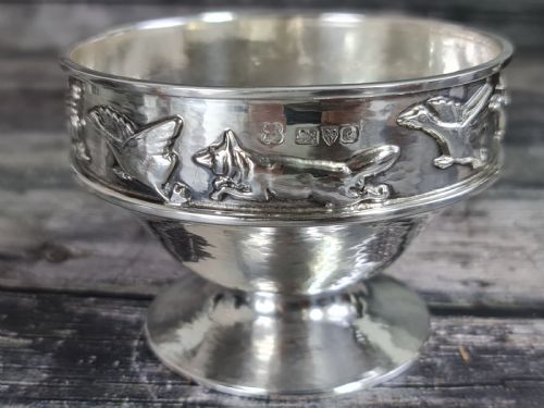 Beautiful Arts & Crafts Hm Silver Chasing Animals Bowl George Edwards and Sons