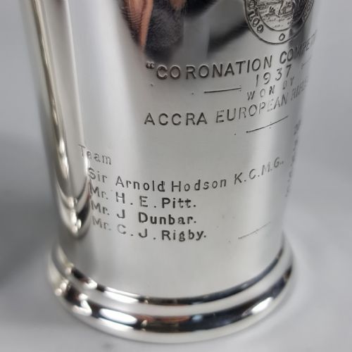 fig 3. Exceptional Group of 4 x HM Silver Elkington & Co Rifle Presentation Beakers