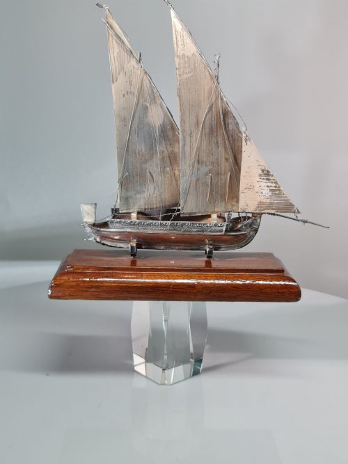 Attractive Vintage Large Sterling Silver Dhow C1950s