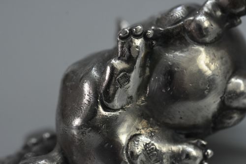 UNUSUAL CHINESE SOLID SILVER DOG OF FO C1900 - ADDITIONAL PHOTO 10