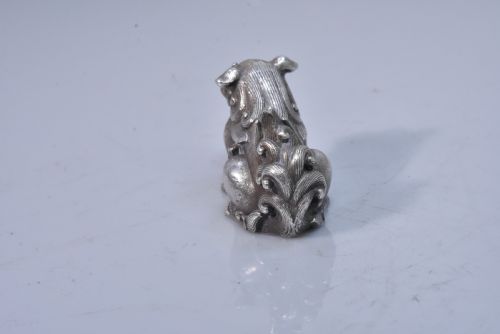 UNUSUAL CHINESE SOLID SILVER DOG OF FO C1900 - ADDITIONAL PHOTO 8