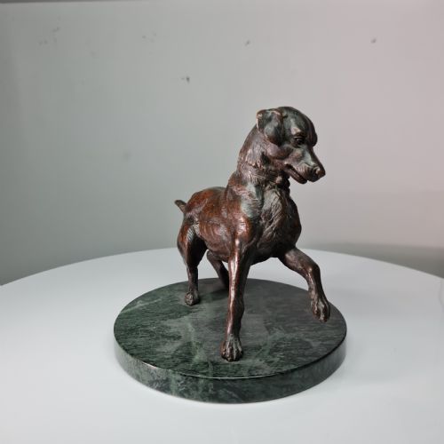 SUPER QUALITY LARGE LATE 19THCEARLY 20THC FRENCH BRONZE OF A PRANCING DOG - ADDITIONAL PHOTO 6
