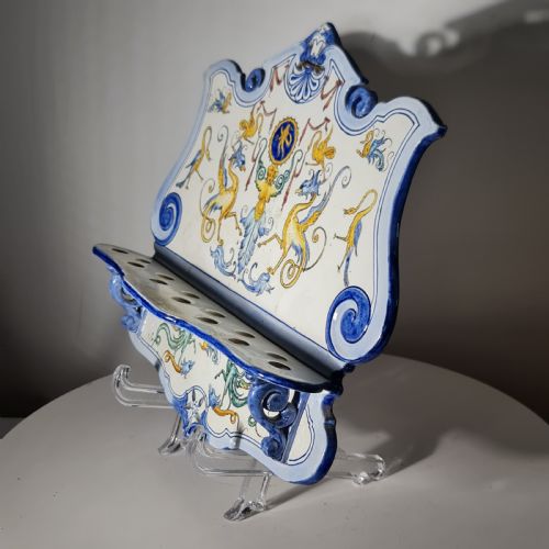 Impressive Large Late 19thc Gien Porcelain Spoon Rack