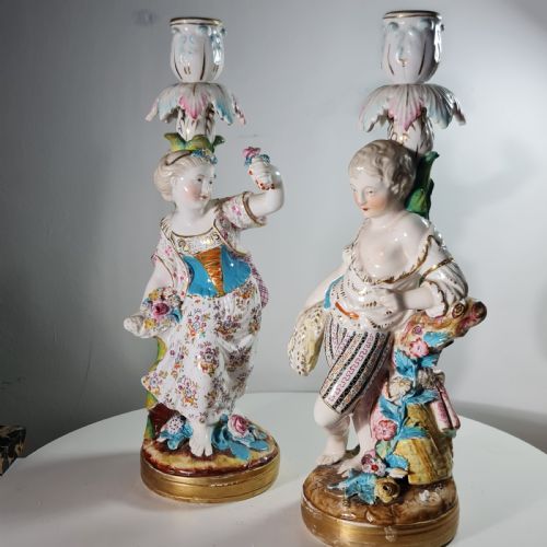 FINE PAIR OF MINTON PORCELAIN FIGURAL CANDLESTICKS 19THC - ADDITIONAL PHOTO 19