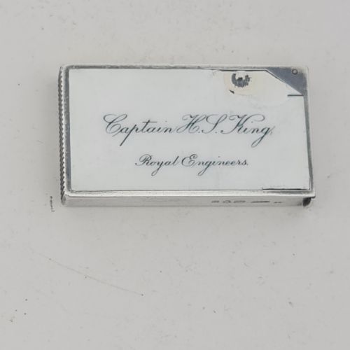 rare captain hsking royal engineers smordan co enamel silver vesta c1892 - CATEGORY: ANTIQUE SILVER - DATED 1890