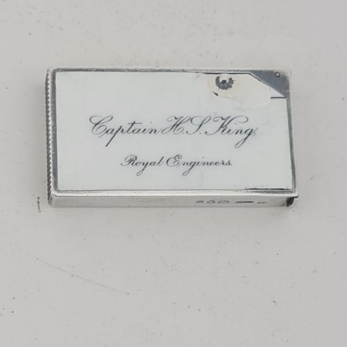RARE CAPTAIN HSKING ROYAL ENGINEERS SMORDAN CO ENAMEL SILVER VESTA C1892 - ADDITIONAL PHOTO 11