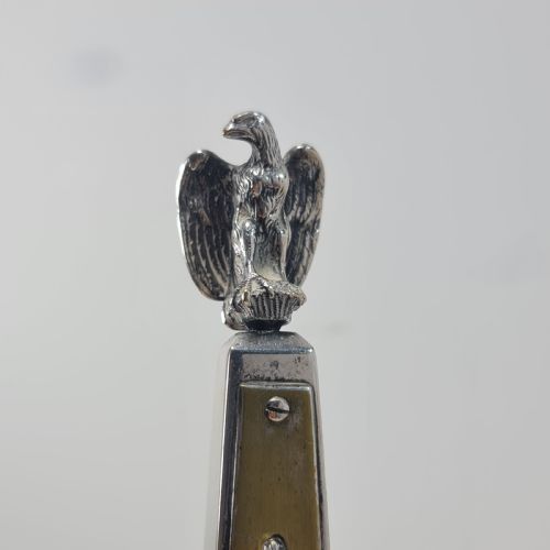 SUPERB 19THC SILVERED OBELISK DESK THERMOMETER 27CM - ADDITIONAL PHOTO 15