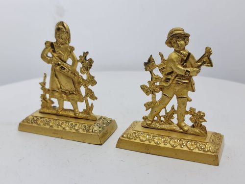 A LATE REGENCYEARLY VICTORIAN PAIR OF GILT BRONZE DESK ORNAMENTS C1830S - ADDITIONAL PHOTO 1