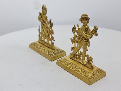 A LATE REGENCYEARLY VICTORIAN PAIR OF GILT BRONZE DESK ORNAMENTS C1830S - ADDITIONAL PHOTO 2