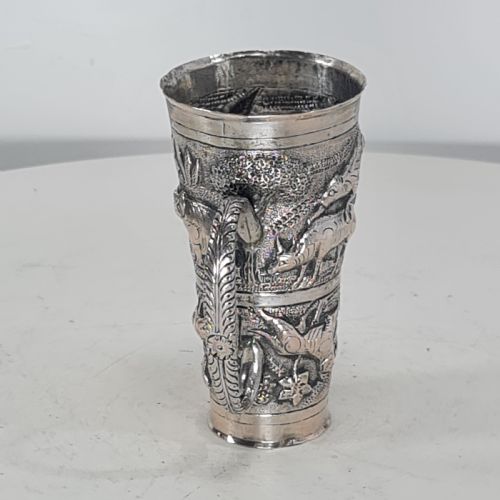 FABULOUS RARE INDIAN SILVER ANTIQUE DOUBLE DRINKS MEASURE C1890 - ADDITIONAL PHOTO 3