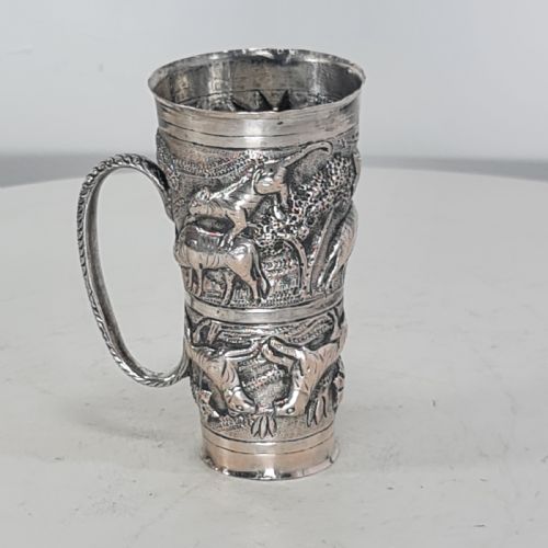 FABULOUS RARE INDIAN SILVER ANTIQUE DOUBLE DRINKS MEASURE C1890 - ADDITIONAL PHOTO 5