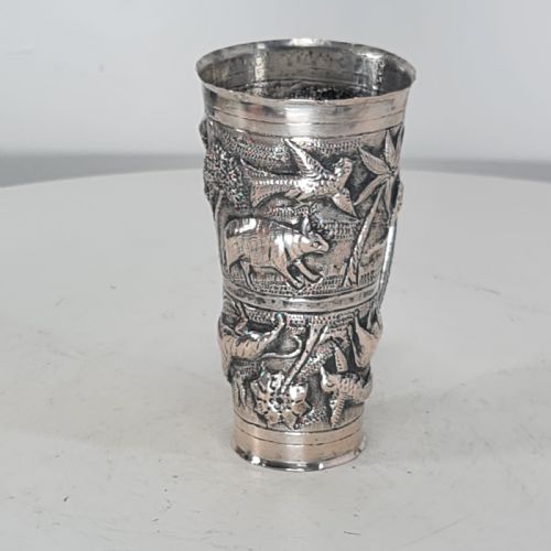 FABULOUS RARE INDIAN SILVER ANTIQUE DOUBLE DRINKS MEASURE C1890 - ADDITIONAL PHOTO 7