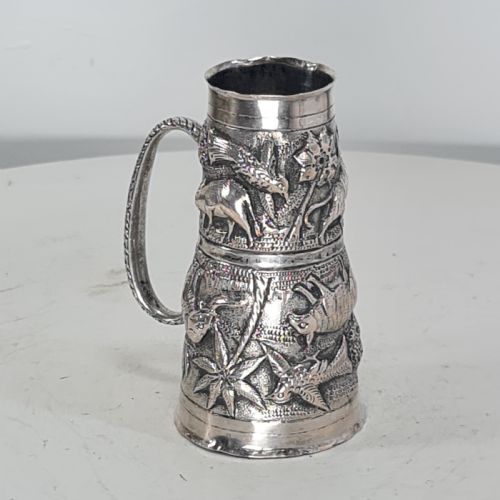 FABULOUS RARE INDIAN SILVER ANTIQUE DOUBLE DRINKS MEASURE C1890 - ADDITIONAL PHOTO 8