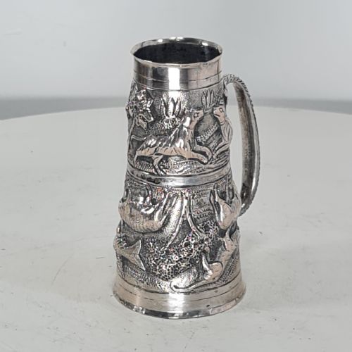 FABULOUS RARE INDIAN SILVER ANTIQUE DOUBLE DRINKS MEASURE C1890 - ADDITIONAL PHOTO 9