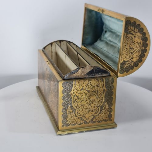 SUPER QUALITY ENGRAVED BETJEMANN SONS BRASS STATIONARY DOMED BOX WITH HINGED LID C1880 - ADDITIONAL PHOTO 12