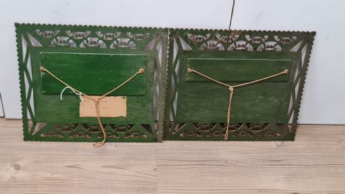UNUSUAL FOLK ART PAIR OF FRETTED DIORAMA TYPE PICTURES C1900 - ADDITIONAL PHOTO 6