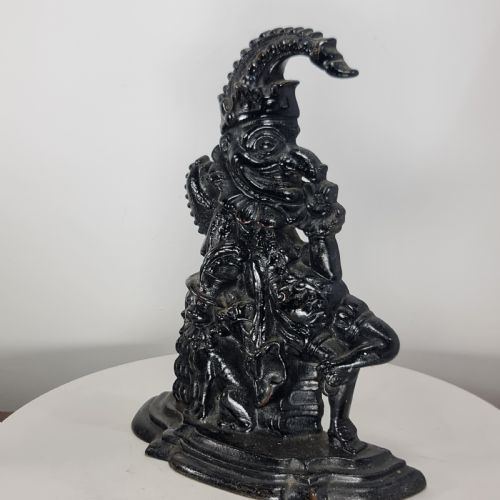 FABULOUS ANTIQUE CAST BRASSBRONZE PUNCH DOOR STOP C1900 - ADDITIONAL PHOTO 15