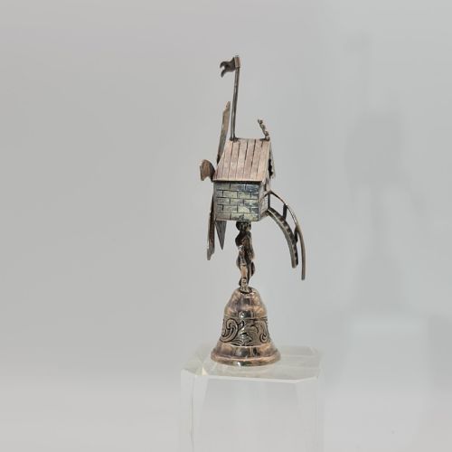 FINE ANTIQUE DUTCH SILVER MINIATURE WINDMILL CANDLE SNUFFER MID 19THC - ADDITIONAL PHOTO 3
