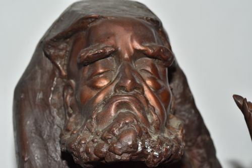 FABULOUS AND UNUSUAL LARGE 53CM BRONZE ORIENTAL IMMORTAL FIGURE C1940 - ADDITIONAL PHOTO 8
