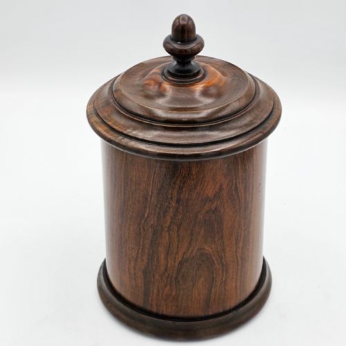 handsome circa 1870 english walnut tobacco jar - CATEGORY: ANTIQUE BOXES - DATED 19TH CENTURY