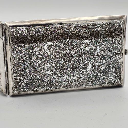 EXQUISITE 19THC INDIAN SILVER FILIGREE CIGARETTE CASE - ADDITIONAL PHOTO 6