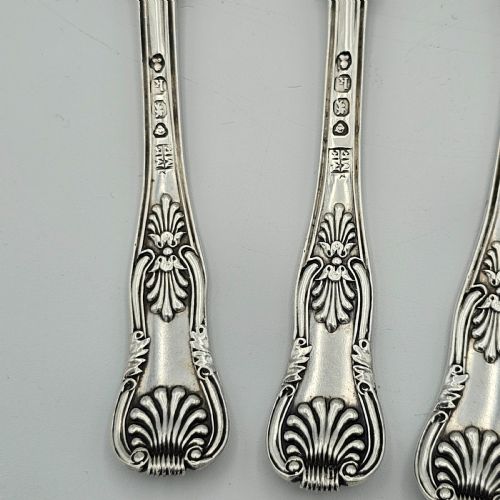 RARE SET OF FOUR EARLY 19THCENTURY 1825 LARGE ENGLISH GEORGIAN ANTIQUE STERLING MUSTARDMASTER SALT SPOONS BY MORRIS MICHAEL EMANUEL 1825 - ADDITIONAL PHOTO 6
