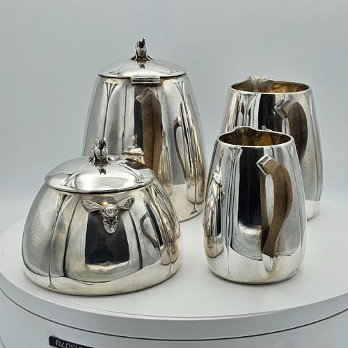 EXCEPTIONAL FRENCH SOLID SILVER SECESSIONIST FOUR PIECE TEA SET C1900 - ADDITIONAL PHOTO 19
