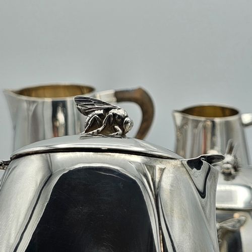 EXCEPTIONAL FRENCH SOLID SILVER SECESSIONIST FOUR PIECE TEA SET C1900 - ADDITIONAL PHOTO 21