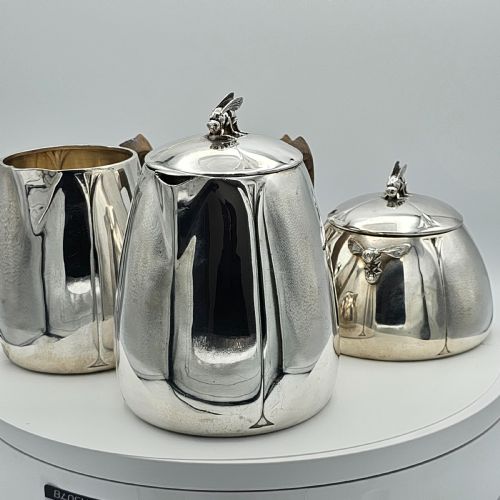 EXCEPTIONAL FRENCH SOLID SILVER SECESSIONIST FOUR PIECE TEA SET C1900 - ADDITIONAL PHOTO 22