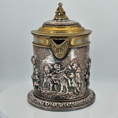 FABULOUS GRINSELL BOURNE 19THC LARGE ELECTROTYPE BEER JUG - ADDITIONAL PHOTO 3