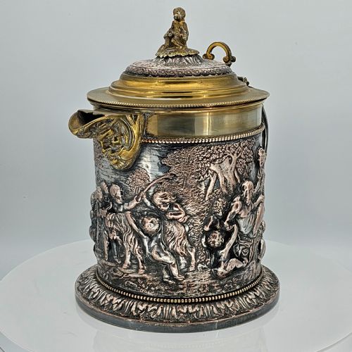 FABULOUS GRINSELL BOURNE 19THC LARGE ELECTROTYPE BEER JUG - ADDITIONAL PHOTO 13