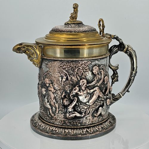 FABULOUS GRINSELL BOURNE 19THC LARGE ELECTROTYPE BEER JUG - ADDITIONAL PHOTO 14