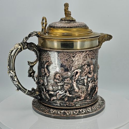 FABULOUS GRINSELL BOURNE 19THC LARGE ELECTROTYPE BEER JUG - ADDITIONAL PHOTO 16