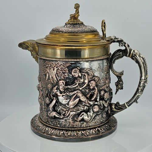 FABULOUS GRINSELL BOURNE 19THC LARGE ELECTROTYPE BEER JUG - ADDITIONAL PHOTO 20