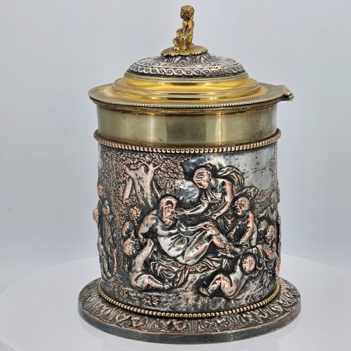 LARGE 19THC JOHN GRINSELL HENRY BOURNE SILVER PLATED ON COPPER BISCUIT BARRELICE BUCKET - ADDITIONAL PHOTO 6