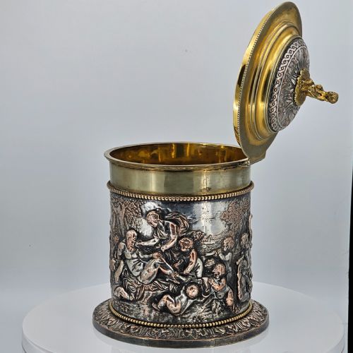 LARGE 19THC JOHN GRINSELL HENRY BOURNE SILVER PLATED ON COPPER BISCUIT BARRELICE BUCKET - ADDITIONAL PHOTO 10