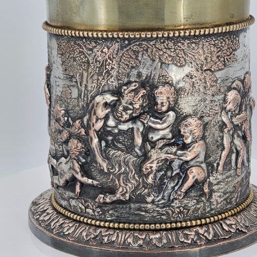 LARGE 19THC JOHN GRINSELL HENRY BOURNE SILVER PLATED ON COPPER BISCUIT BARRELICE BUCKET - ADDITIONAL PHOTO 16