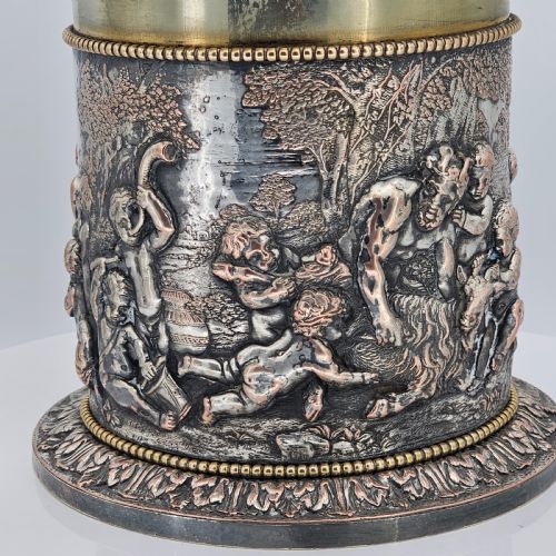 LARGE 19THC JOHN GRINSELL HENRY BOURNE SILVER PLATED ON COPPER BISCUIT BARRELICE BUCKET - ADDITIONAL PHOTO 17