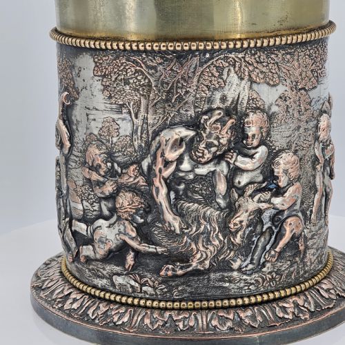 LARGE 19THC JOHN GRINSELL HENRY BOURNE SILVER PLATED ON COPPER BISCUIT BARRELICE BUCKET - ADDITIONAL PHOTO 19