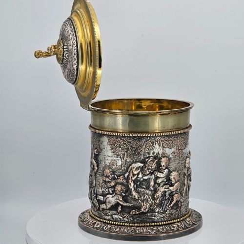 LARGE 19THC JOHN GRINSELL HENRY BOURNE SILVER PLATED ON COPPER BISCUIT BARRELICE BUCKET - ADDITIONAL PHOTO 22