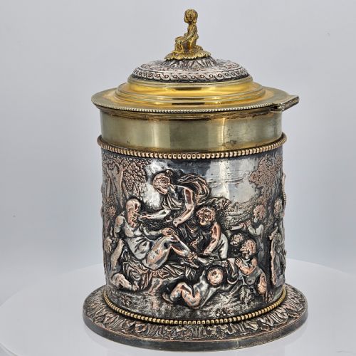 LARGE 19THC JOHN GRINSELL HENRY BOURNE SILVER PLATED ON COPPER BISCUIT BARRELICE BUCKET - ADDITIONAL PHOTO 25