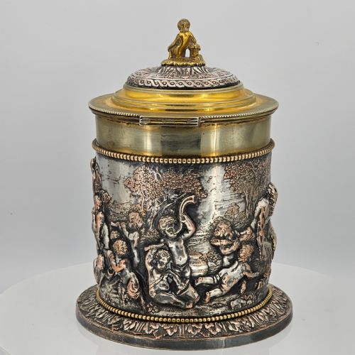 LARGE 19THC JOHN GRINSELL HENRY BOURNE SILVER PLATED ON COPPER BISCUIT BARRELICE BUCKET - ADDITIONAL PHOTO 29
